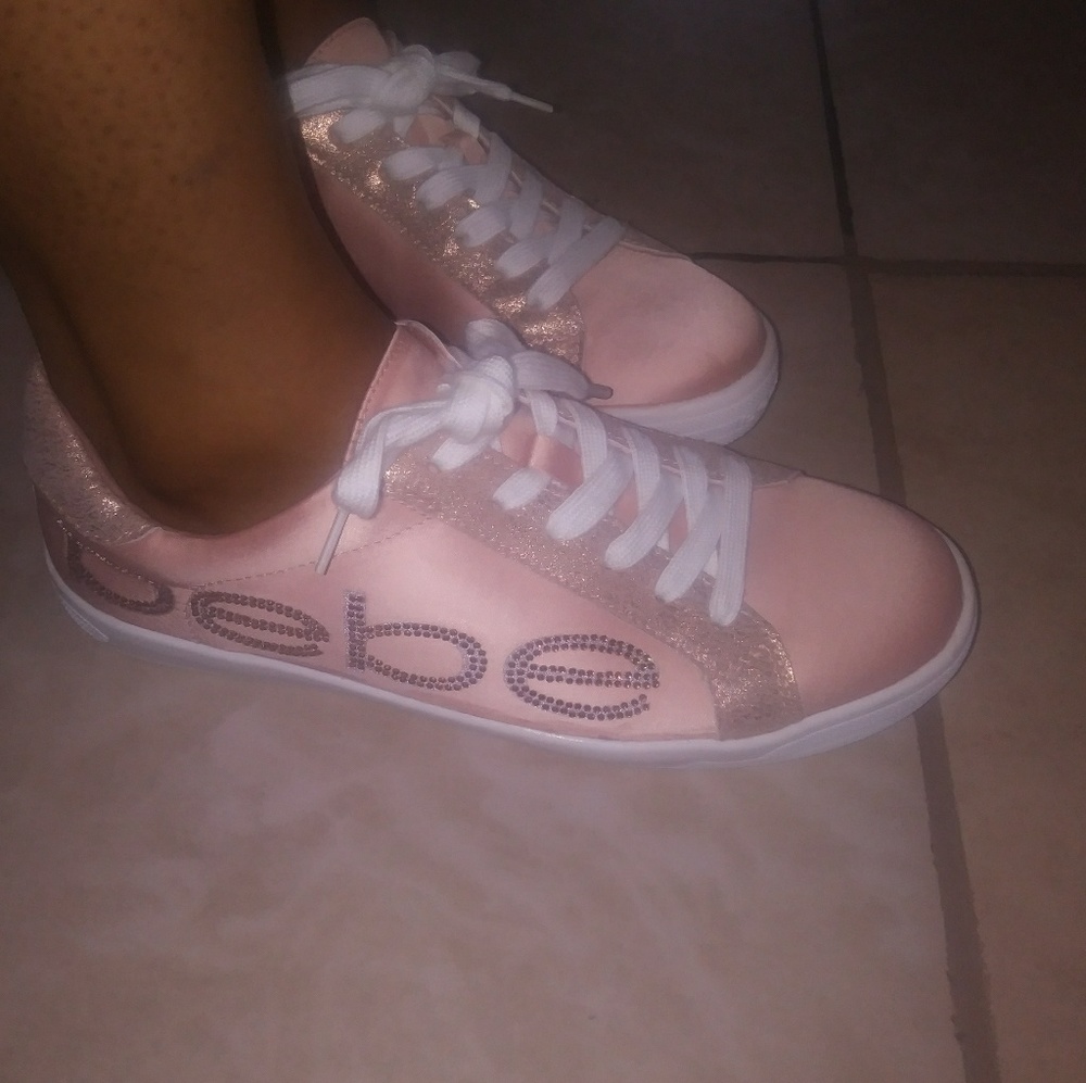 Bebe satin sneakers.